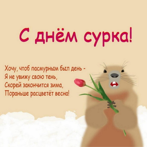 Открытка с поздравлениями на День сурка